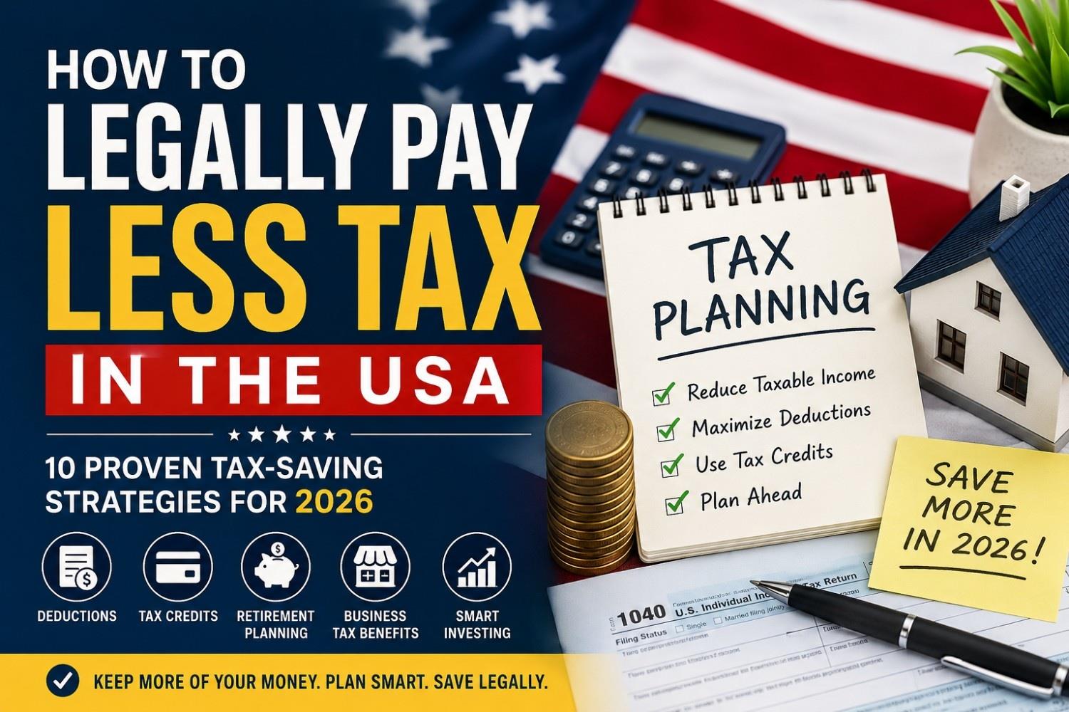 How to Legally Pay Less Tax in the USA (2026 Guide)